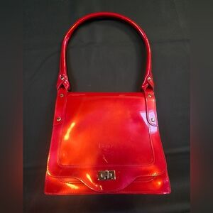 Beijo Red Patent Shoulder Bag
